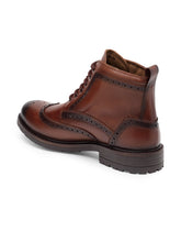 Load image into Gallery viewer, Teakwood Men Genuine Leather Mid top Brouges Boots
