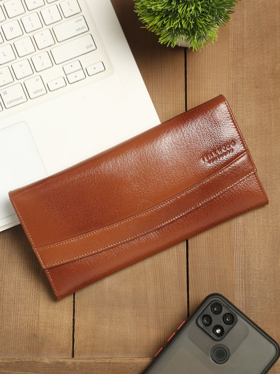 Teakwood Genuine Leather Tan Color Wallet