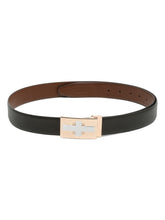 Load image into Gallery viewer, Men Black Textured Leather Belt

