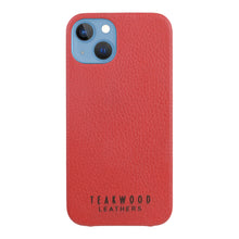 Load image into Gallery viewer, Unisex Red Textured Leather iPhone 13/12 Mobile Back Case
