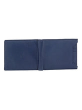 Load image into Gallery viewer, Teakwood Men&#39;s Genuine Leather Blue Bi Fold RFID Solid Wallet
