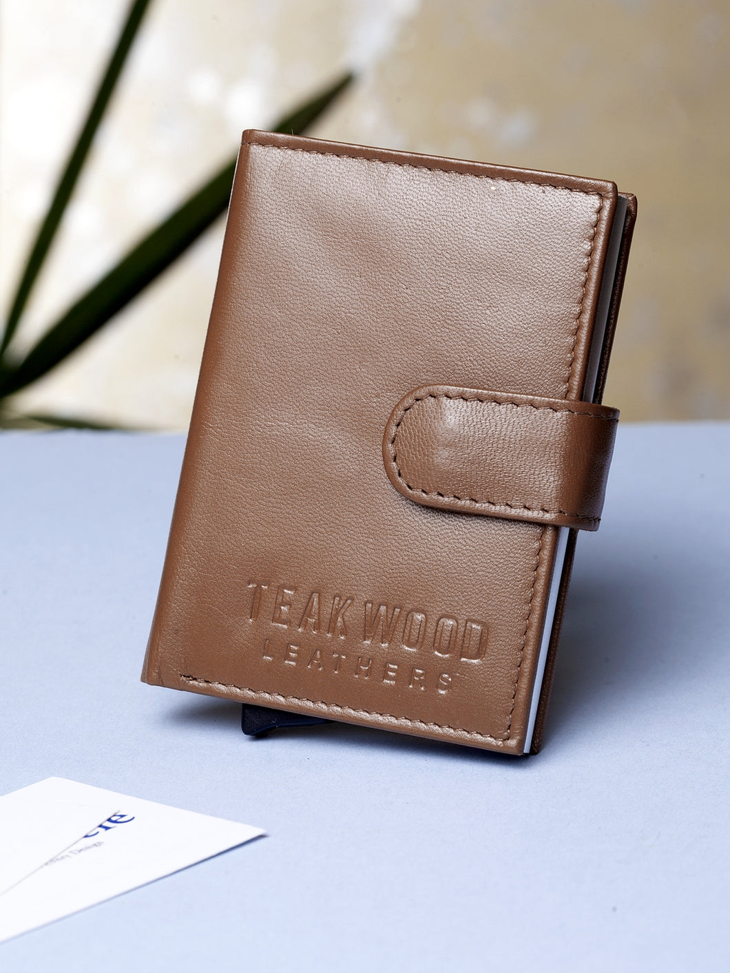 Teakwood Genuine Leathers Men Tan Solid Leather Card Holder