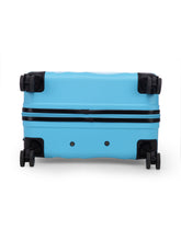 Load image into Gallery viewer, Unisex Set of 3 Blue Textured Hard-Sided Trolley Suitcases
