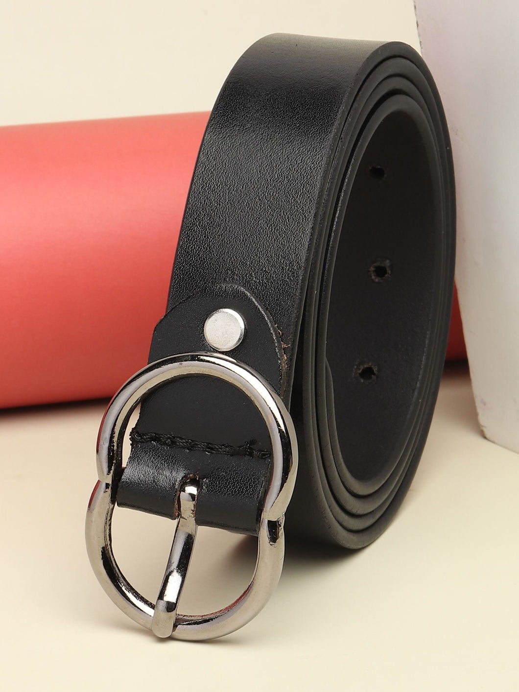 Women Black Solid Genuine Leather Belt