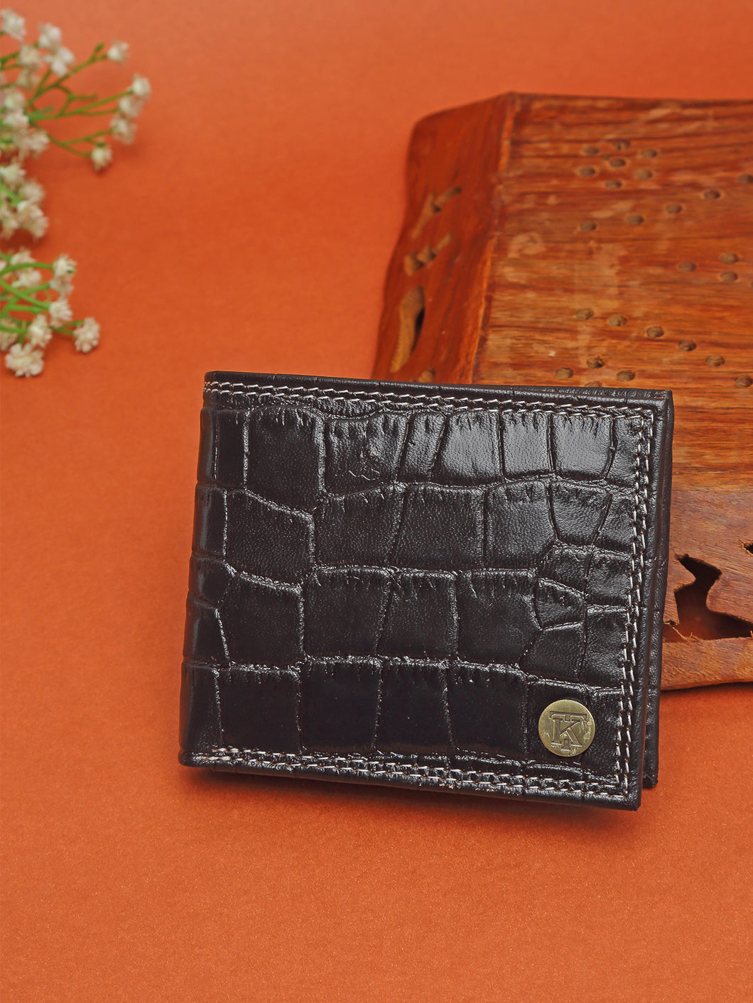 Teakwood Unisex Genuine Leather Dark Brown Wallet