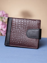 Load image into Gallery viewer, Teakwood Unisex Genuine Leather Brown Bi Fold RFID Solid Wallet
