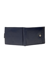 Load image into Gallery viewer, Teakwood Men Genuine Leather Blue Bi Fold Clip Wallet
