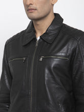 Load image into Gallery viewer, Teakwood Leathers Black Genuine Leather Jacket
