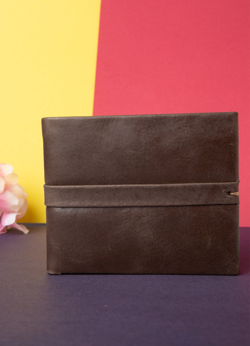 Teakwood Men Genuine Leather Chocolate Brown Bi fold wallets