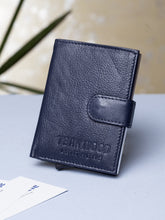 Load image into Gallery viewer, Teakwood Genuine Leathers Men Blue Solid Leather Card Holder
