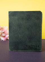 Load image into Gallery viewer, Teakwood Men Genuine Leather Olive Bi fold wallets
