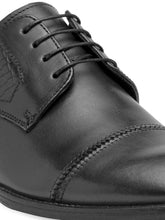 Load image into Gallery viewer, Teakwood Genuine leather Men Black  Formal Derby Shoes
