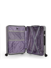 Load image into Gallery viewer, Unisex Set of 3 Silver Textured Hard-Sided Large Trolley Suitcases
