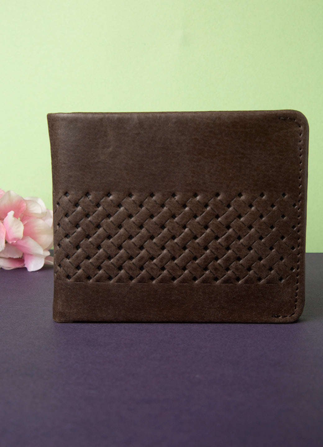 Teakwood Men Genuine Leather Chocolate Brown Bi fold wallet