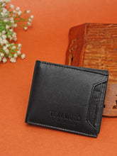 Load image into Gallery viewer, Teakwood Men&#39;s Genuine Leather Black Bi Fold RFID Solid Wallet
