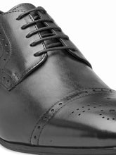 Load image into Gallery viewer, Teakwood Genuine Leathers Men Black  Formal Derby&#39;s Shoes
