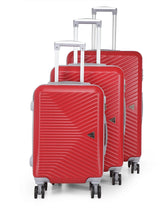 Load image into Gallery viewer, Teakwood Unisex Red Trolley Bag - SET OF THREE
