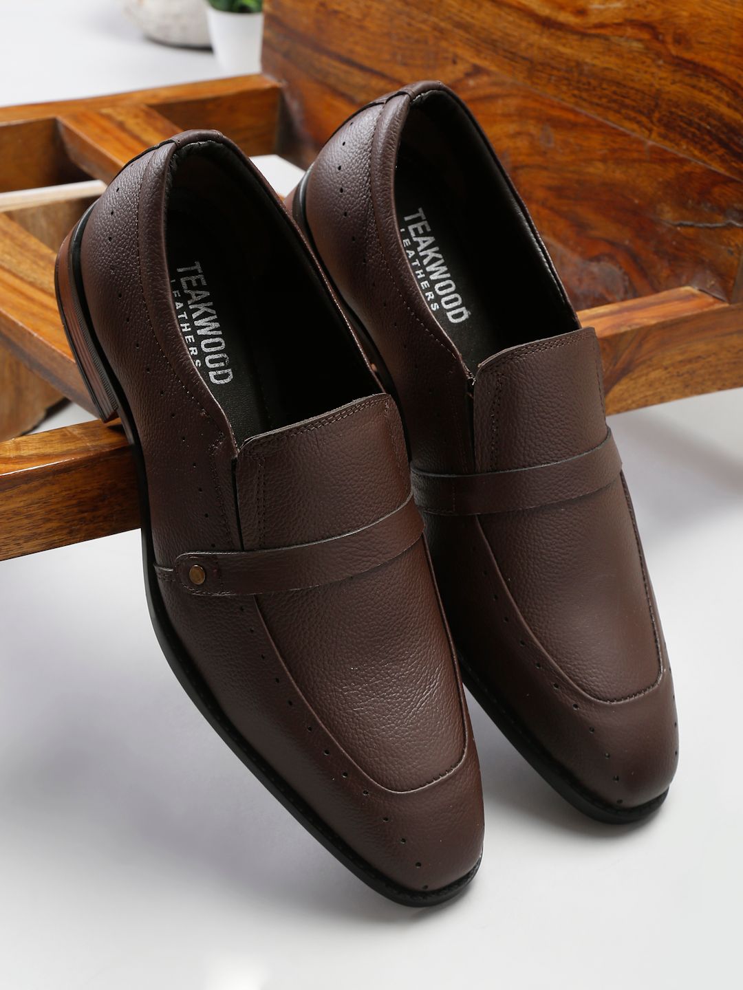 Buy Dark Brown Leather Formal Shoes for Men Online at SELECTED HOMME  |222901502