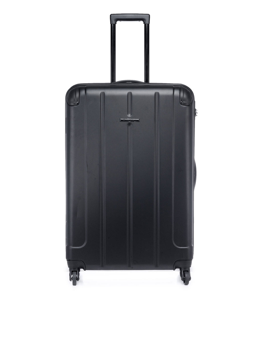 Teakwood Leathers Unisex Black Trolley Suitcase- SMALL