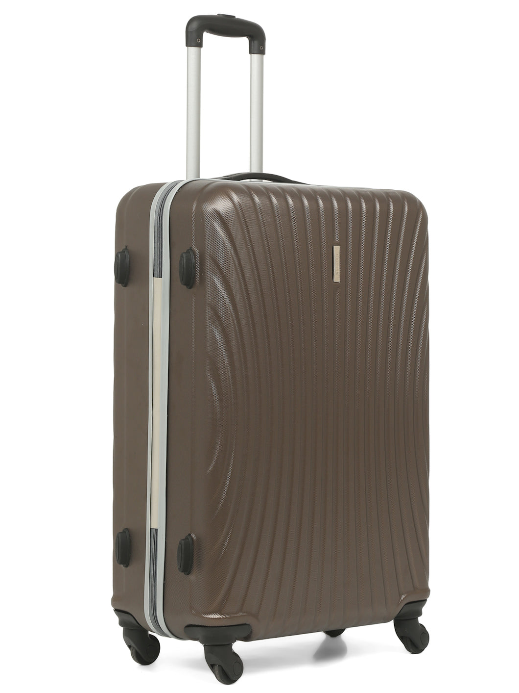 Brown Textured Hard-Sided Cabin Trolley Suitcase (Large)