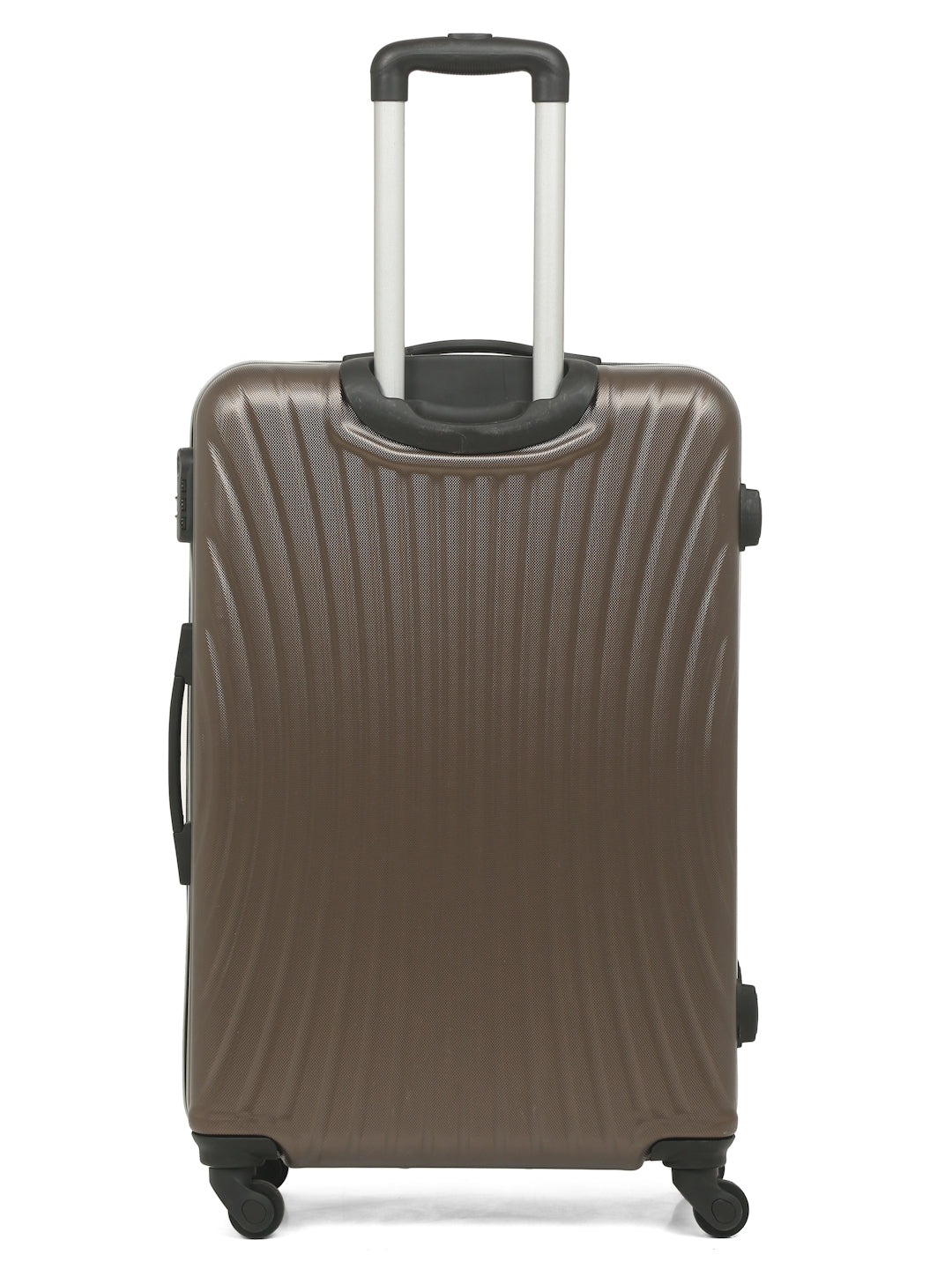 Textured Rigid Suitcase Set of Brown Textured Hard-Sided Cabin Trolley Suitcase – Teakwood Leathers