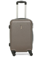 Load image into Gallery viewer, Brown Textured Hard-Sided Cabin Trolley Suitcase (Small)
