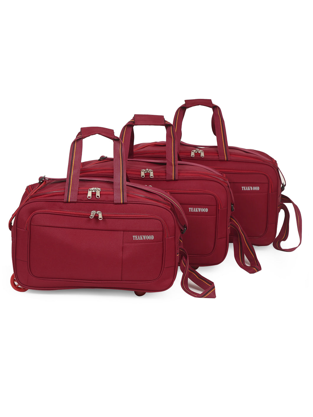 Teakwood Rolling Set of Duffel Bag (Red)