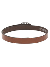 Load image into Gallery viewer, Teakwood Genuine Tan Leather Belt Round Silver Tone Buckle
