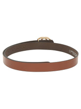 Load image into Gallery viewer, Teakwood Genuine Tan Leather Belt Round Gold Tone Buckle
