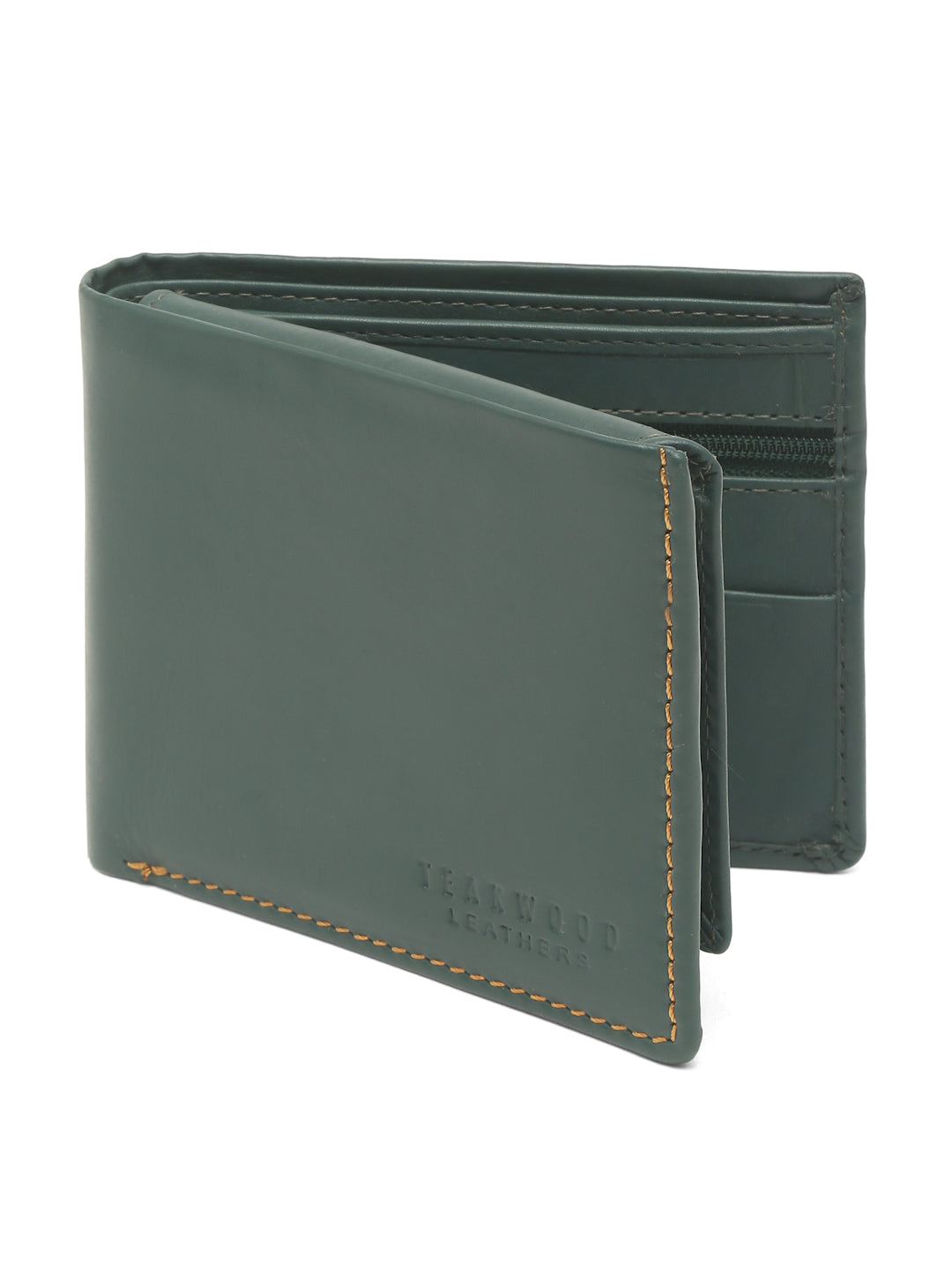 Bespoke Green Leather Wallet For Men, Customize Inside Color, Stitching  Color KT142