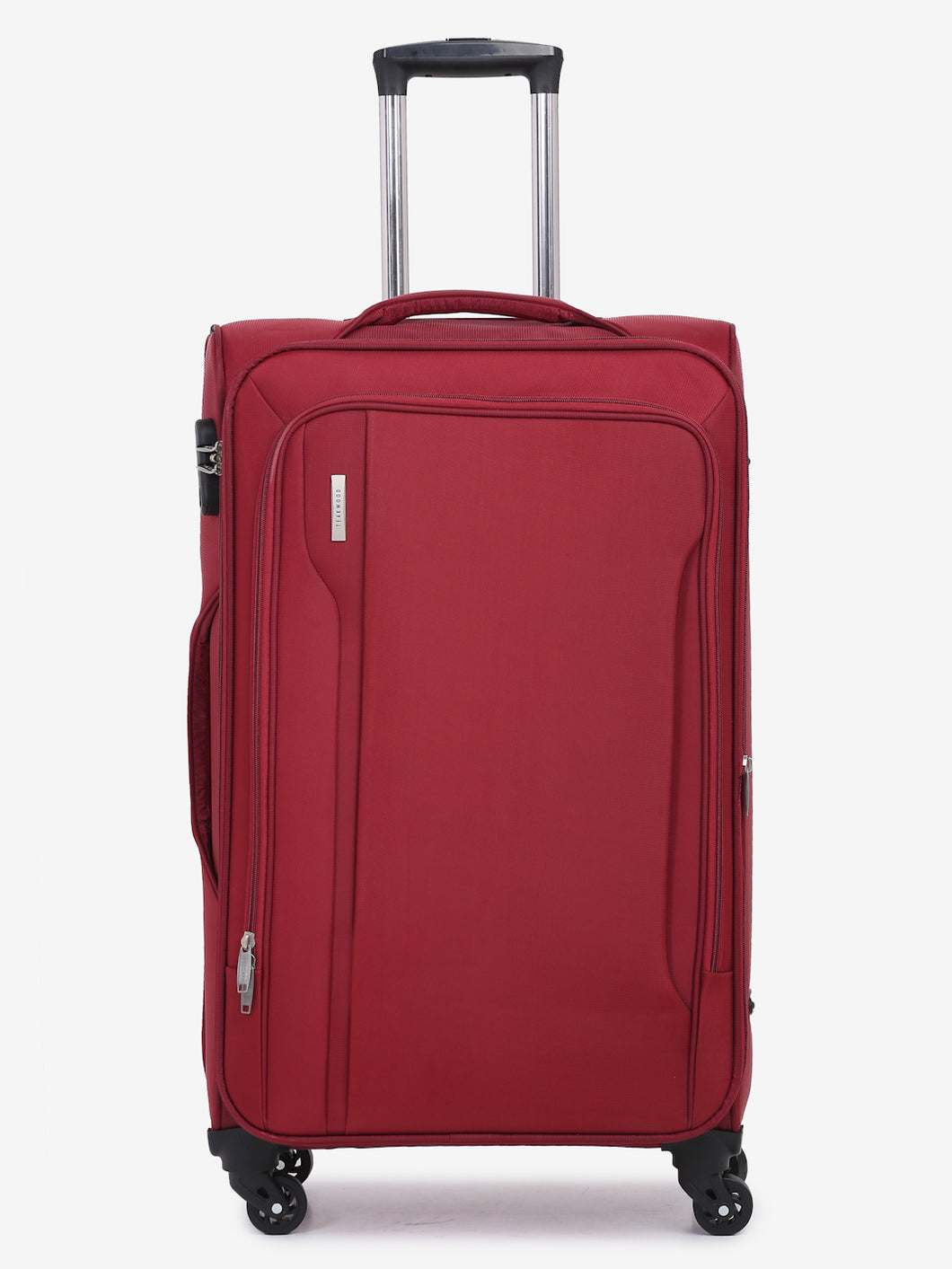 Unisex Red Solid Soft-sided Large Trolley Suitcase