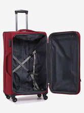 Load image into Gallery viewer, Unisex Red Solid Soft-sided Large Trolley Suitcase
