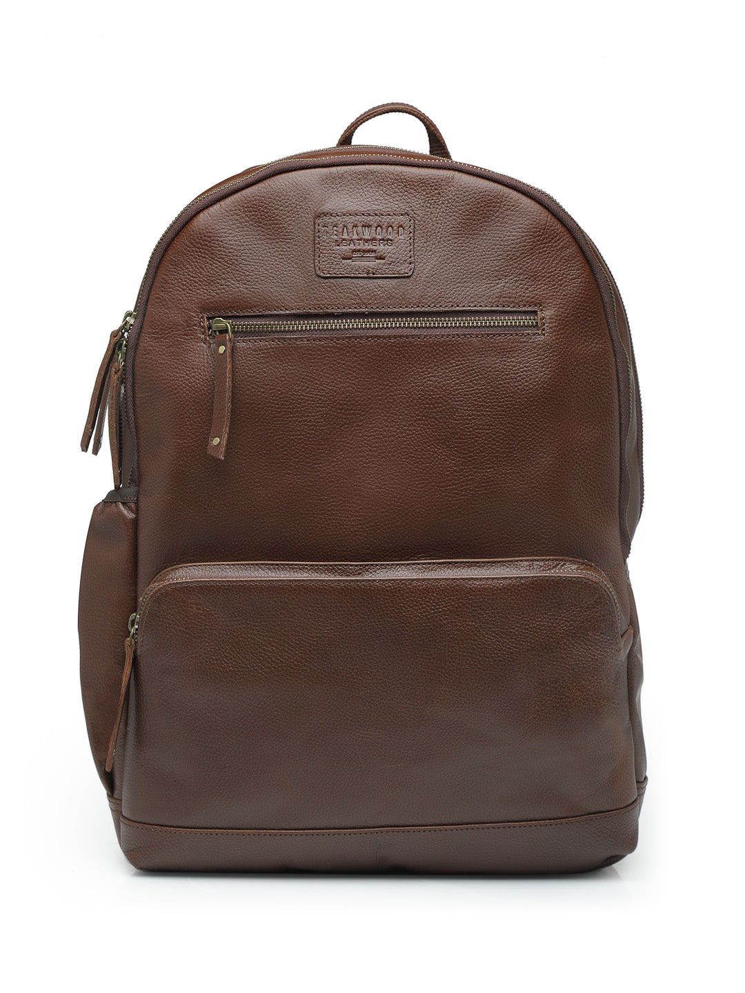 Teakwood Unisex Genuine Leather Brown Solid Backpack||Unisex