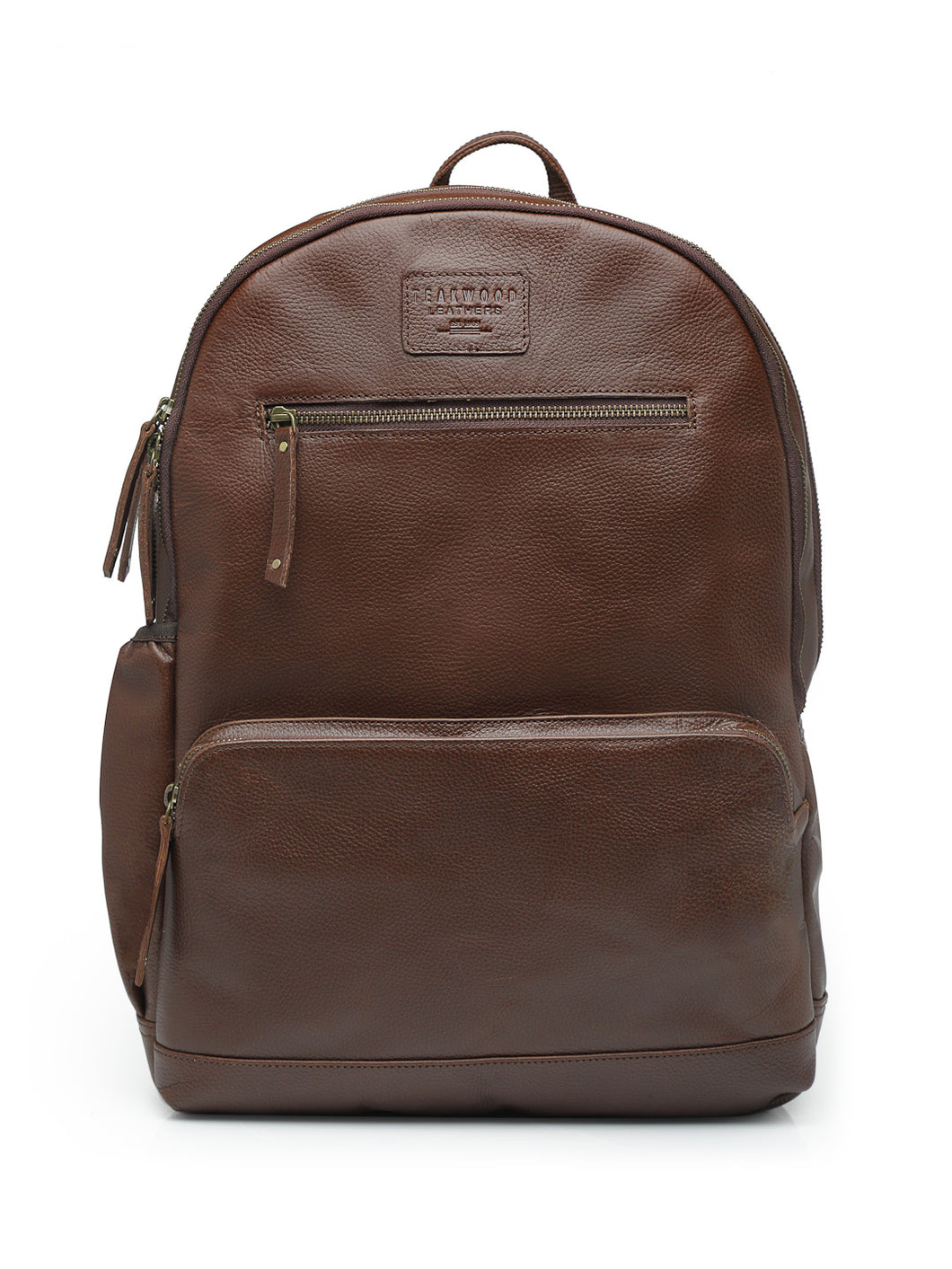 Teakwood Unisex Genuine Leather Brown Solid Backpack||Unisex Laptop Bag/Backpack