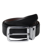 Load image into Gallery viewer, Men Black &amp; Brown Texture Reversible Leather Belt
