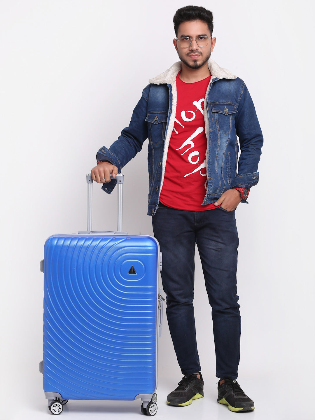 Teakwood Unisex Blue Textured Hard Sided Trolley Bag (Set of 3) (Custom):  Buy Teakwood Unisex Blue Textured Hard Sided Trolley Bag (Set of 3)  (Custom) Online at Best Price in India