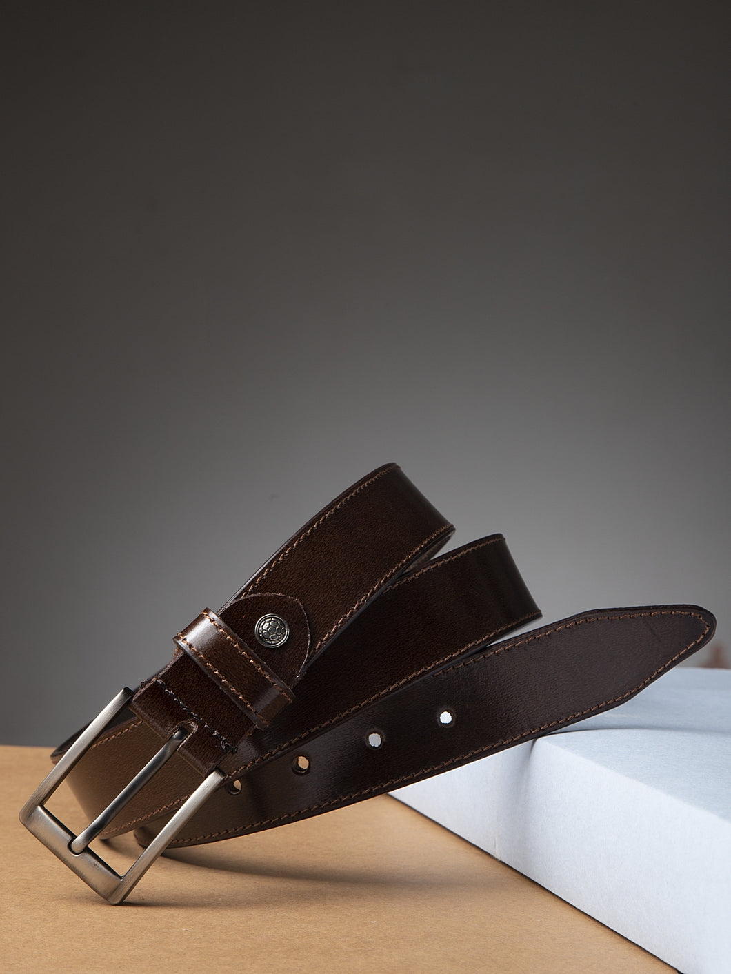 Teakwood Men  Brown Genuine Leather Belt