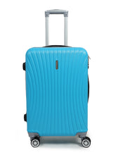 Load image into Gallery viewer, Unisex Set of 3 Cyan Trolley Suitcases
