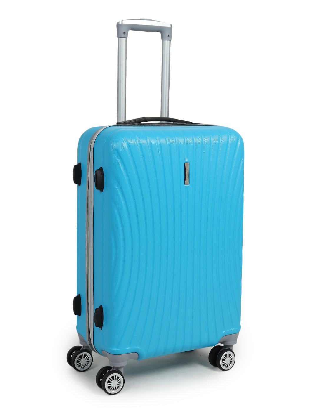 Unisex Cyan Medium Trolley Suitcase (Medium)