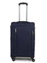 Load image into Gallery viewer, Unisex Set Of 3 Blue Solid Soft-sided Trolley Suitcases
