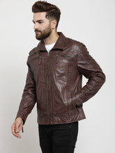 Load image into Gallery viewer, Teakwood Leathers Dark Brown Men&#39;s 100% Genuine Leather Jacket
