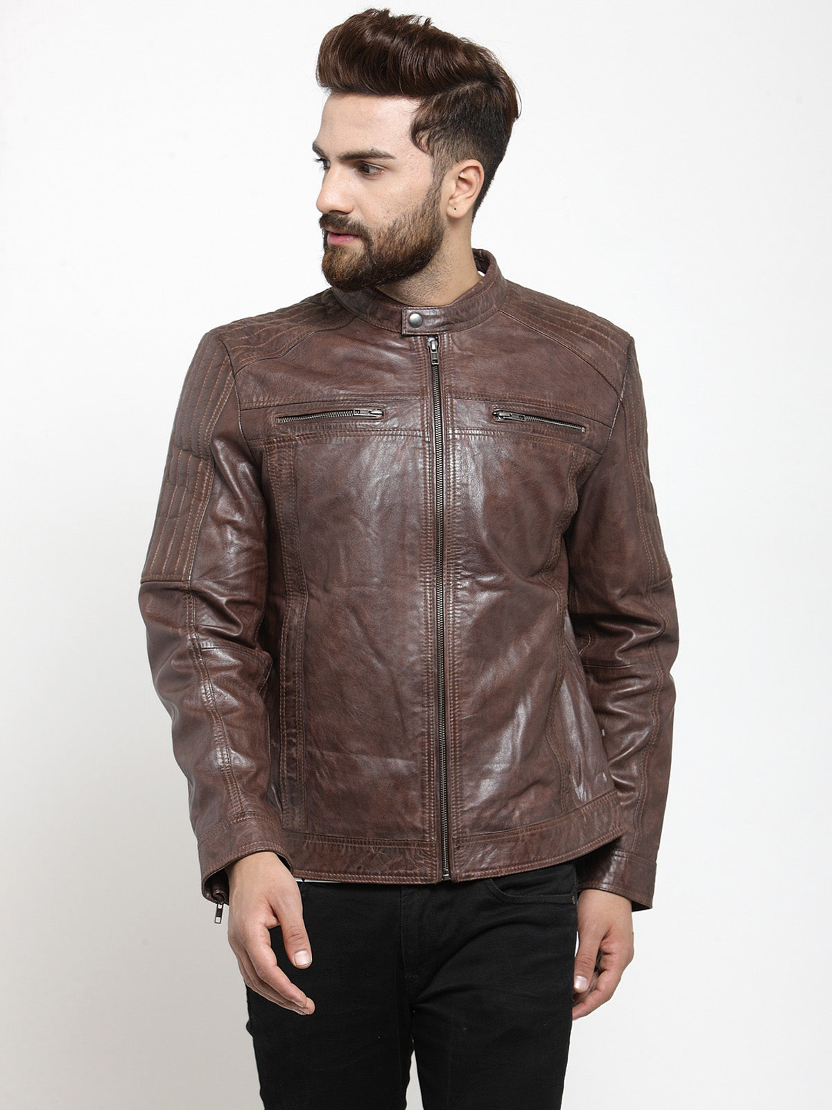 Men's Jay Biker Jacket Olive Green – LeatherKloset