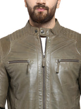 Load image into Gallery viewer, Teakwood Leathers Olive Green Men&#39;s 100% Genuine Leather Jacket
