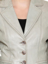 Load image into Gallery viewer, Teakwood Grey Women Genuine Leather Jacket
