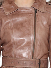 Load image into Gallery viewer, Teakwood Beige Women Genuine Leather Jacket
