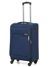 Load image into Gallery viewer, Teakwood Leather Blue Solid Soft Sided Trolley Bag
