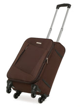 Load image into Gallery viewer, Unisex Brown Solid Soft Sided Cabin Size Trolley Bag
