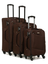 Load image into Gallery viewer, Unisex Brown Textured Hard Sided Cabin Size Trolley Bag
