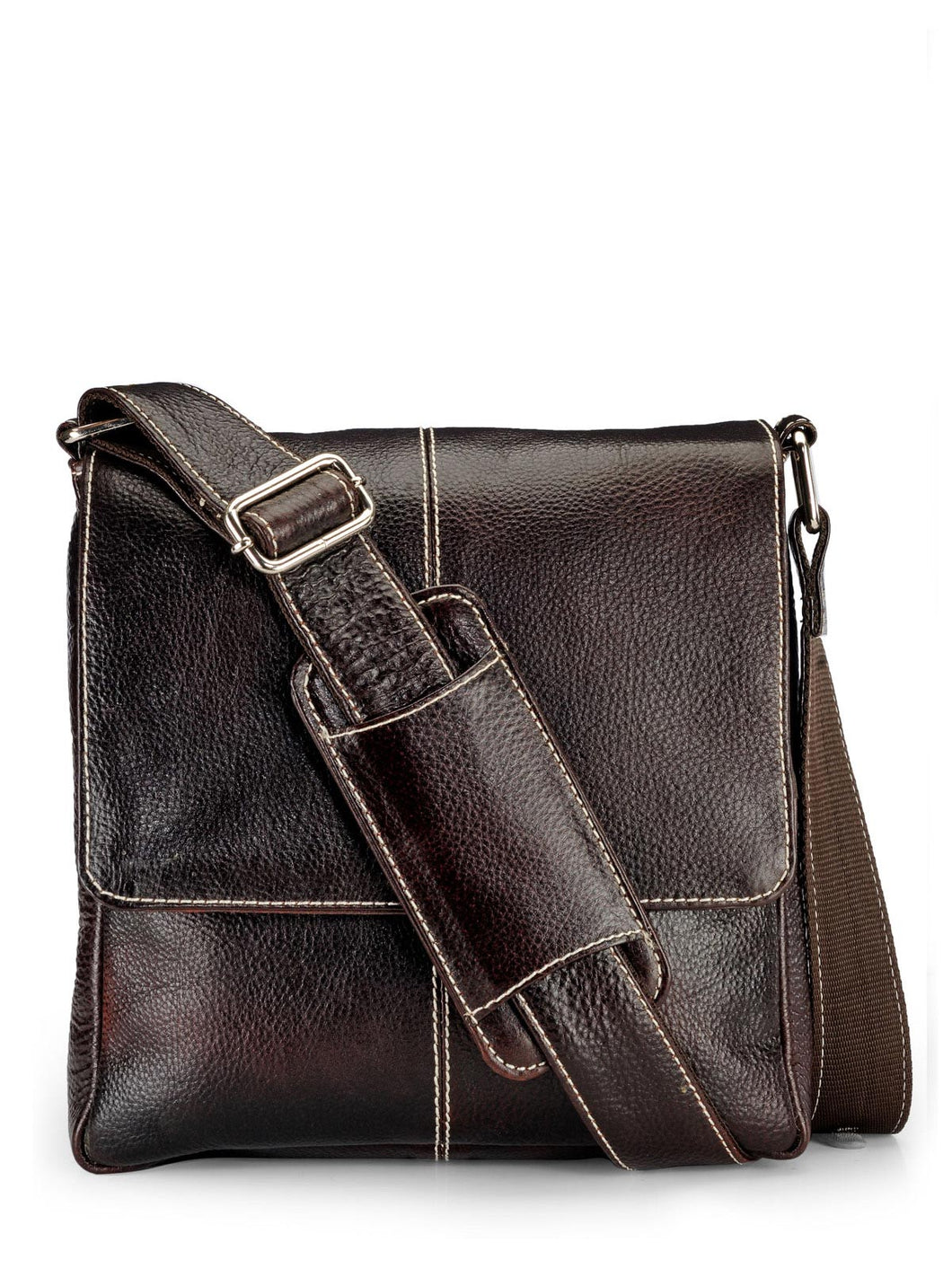 Teakwood Genuine Unisex Brown Genuine Leather Messenger Bag