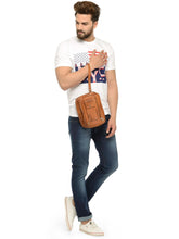 Load image into Gallery viewer, Teakwood Genuine Leather Mens Bag - Tan
